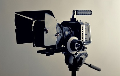 Image shows a movie camera